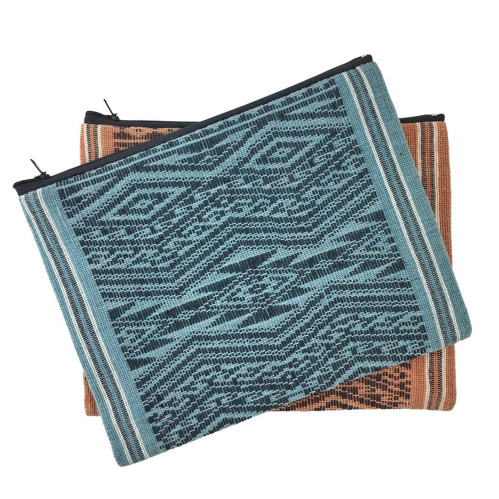 Ocean Tribal Handwoven Clutch Beach Bag Woven Mulberry Saa Lined Black Interior