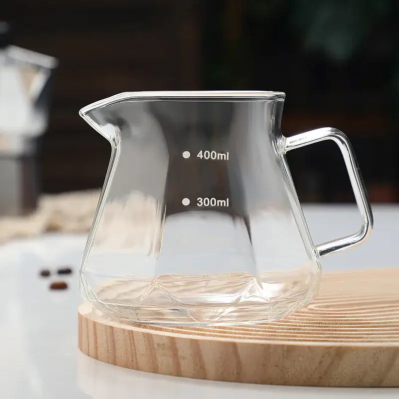Octagonal glass coffee kettle kitchen faceted clear dripper