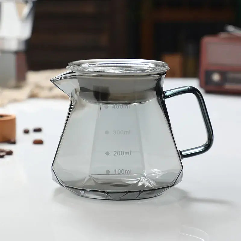 Octagonal glass coffee kettle kitchen faceted clear dripper