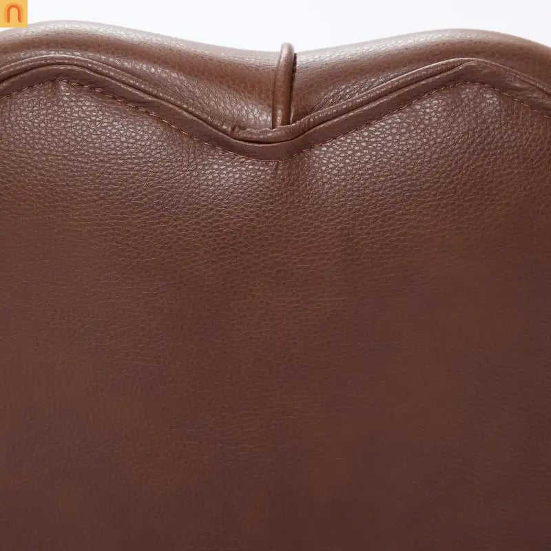Wingback Swivel Chair Genuine Leather Brown 360 Degree Metal Base