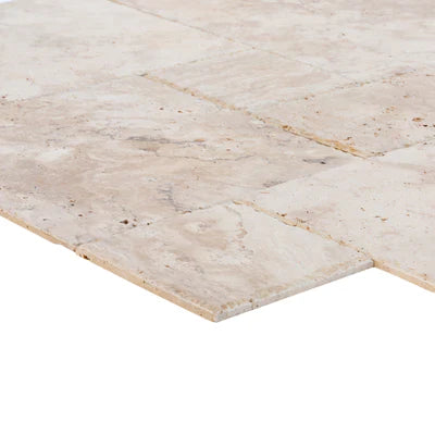 Olympus Beige Travertine Tiles French Pattern Brushed and Chiseled