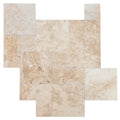 Olympus Beige Travertine Tiles French Pattern Brushed and Chiseled
