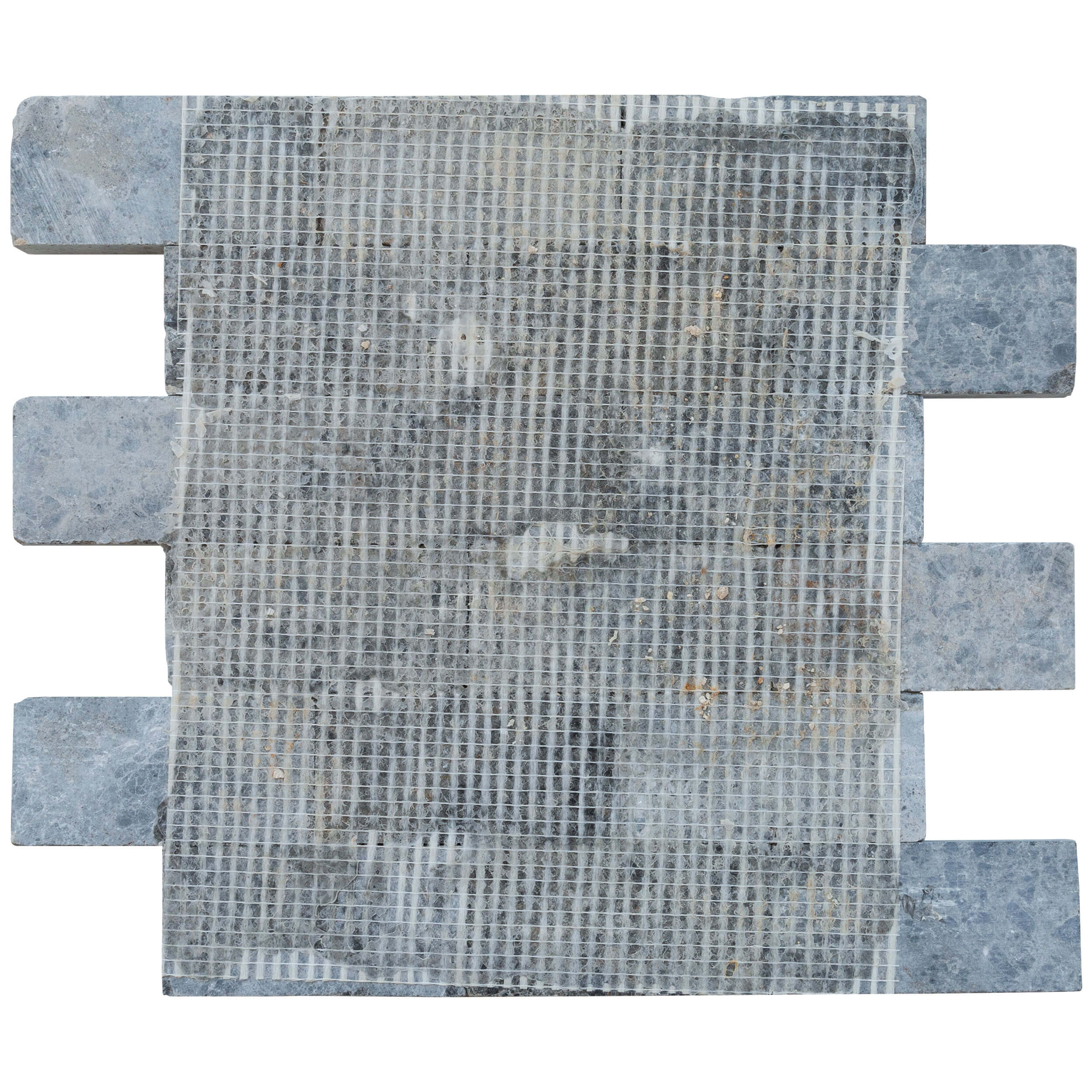 Silver Shadow Split Face Marble Mosaic Tiles 12x12 with Pre-Mounted Mesh Backing