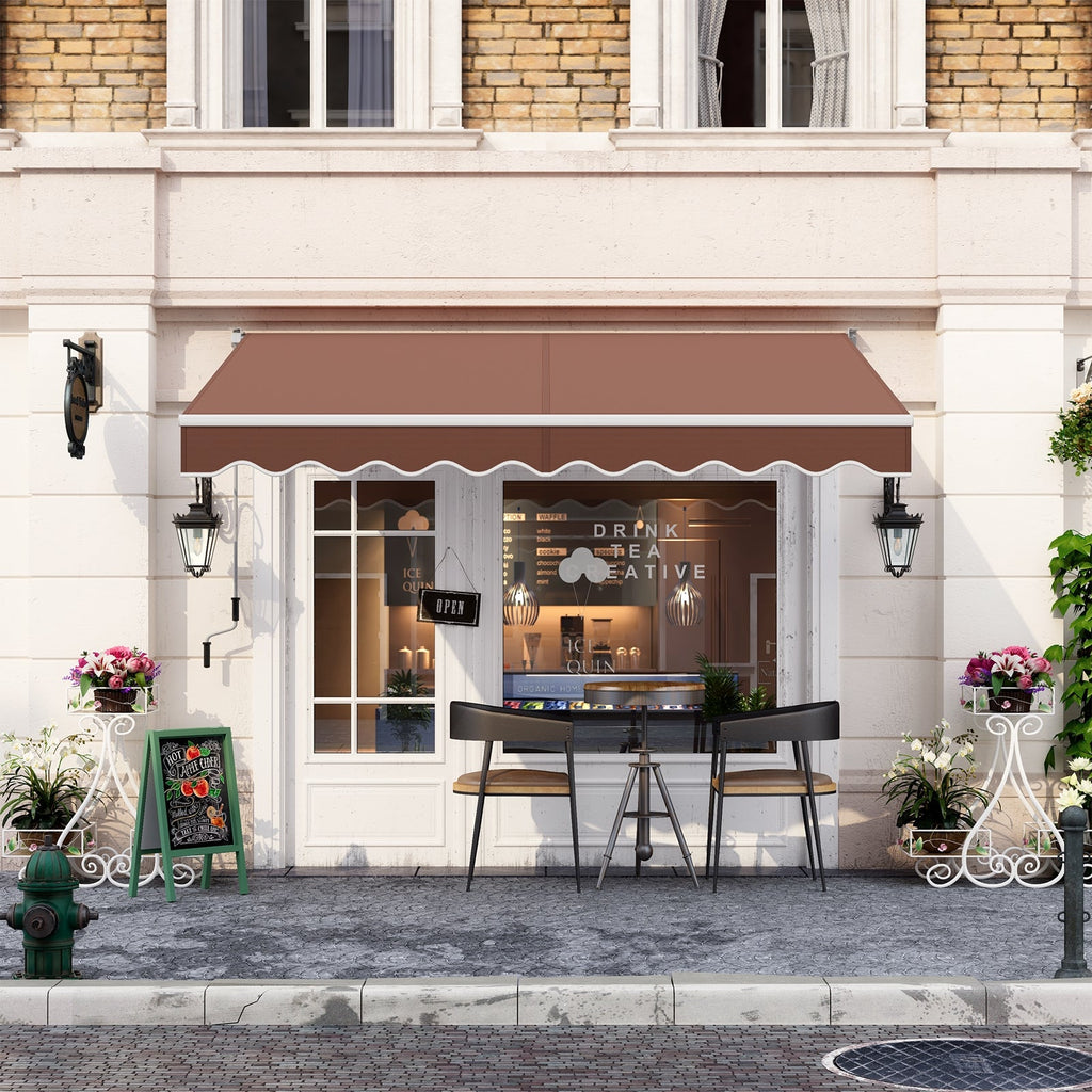 8 x 6.6 Feet Patio Retractable Awning with Manual Crank Handle