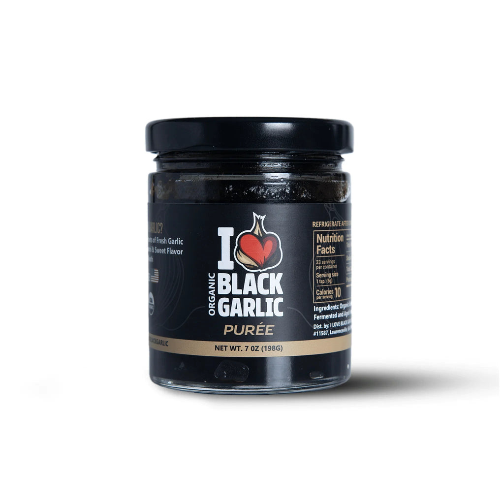 Black Garlic Purée Paste in Glass Jar Umami for Easy Cooking 7 oz