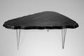 Wavy Tiger Maple Racetrack Table with Hairpin Legs