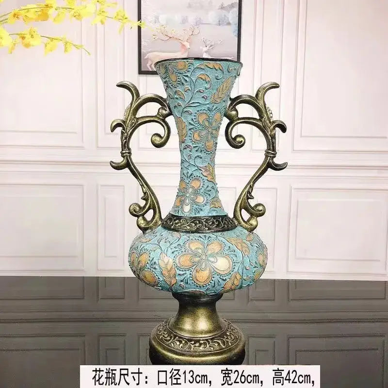 DecorBites™ Resin Vase Dried Flowers Arrangement for Living Room Decor