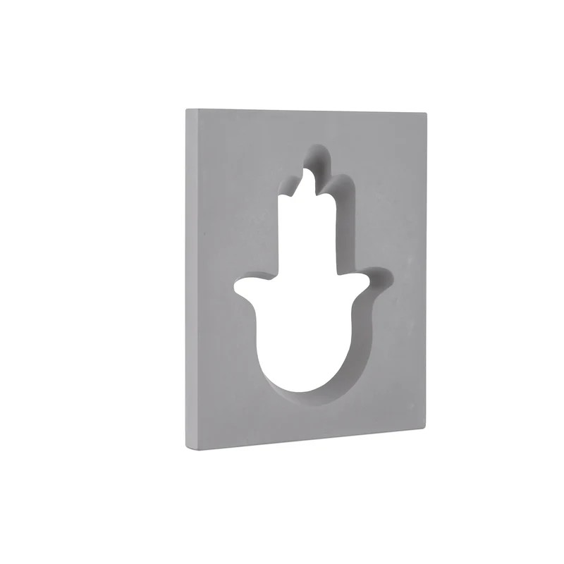 Handcrafted Concrete Hamsa Wall Art - Blessed Series