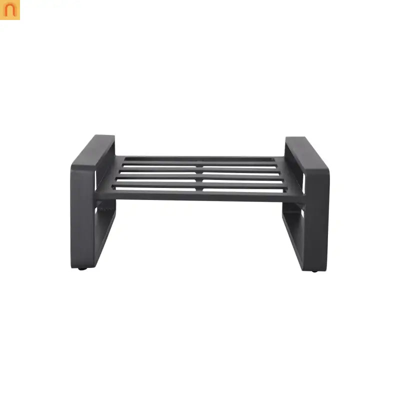 Outdoor Ottoman Aluminum Light Brown Cushion Modern Set of 2