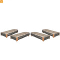 Outdoor Lounge Chair Set Acacia Wood Gray Rope 4 Piece 5 Position 800 LB