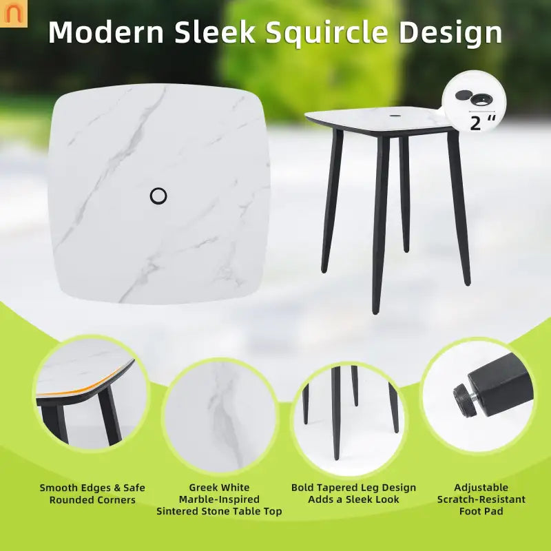 5 Piece Outdoor Bar Set Aluminum Sintered Stone