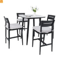 5 Piece Outdoor Bar Set Aluminum Sintered Stone