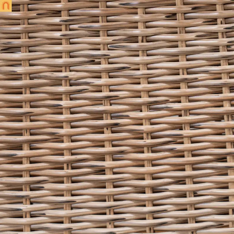 Outdoor Bench Acacia Wood Wicker Legs Teak Brown 57in
