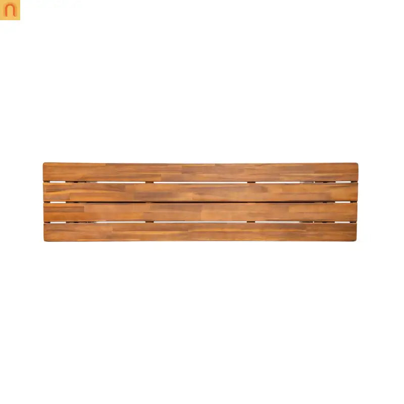 Outdoor Bench Acacia Wood Wicker Legs Teak Brown 57in