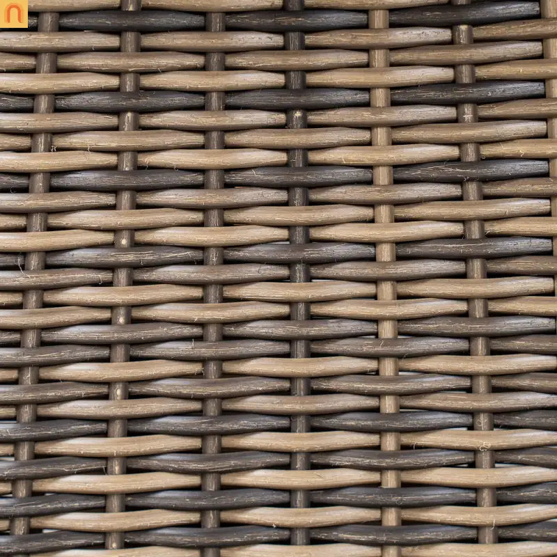 Outdoor Bench Acacia Wood Wicker Legs Teak Gray 57in Set of 2