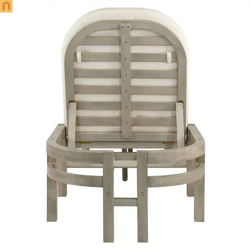 Outdoor Lounge Chair Acacia Wood Gray Arched Back 5 Position 78.2in