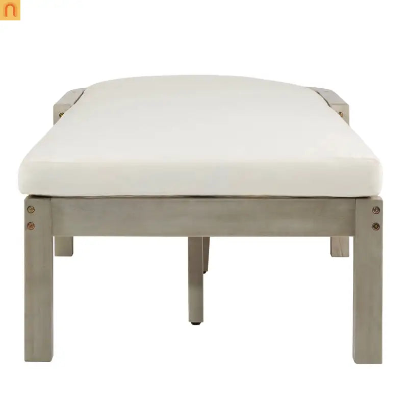 Outdoor Lounge Chair Acacia Wood Gray Arched Back 5 Position 78.2in