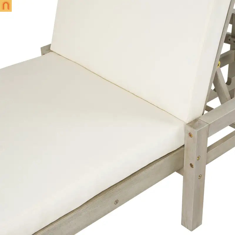 Outdoor Lounge Chair Acacia Wood Gray Arched Back 5 Position 78.2in