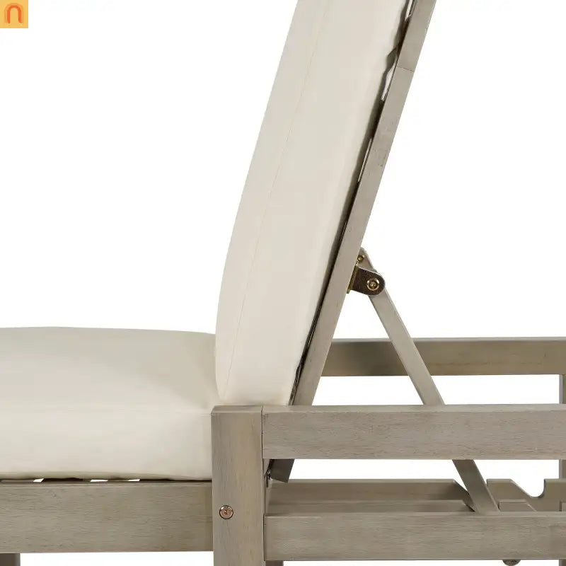 Outdoor Lounge Chair Acacia Wood Gray Arched Back 5 Position 78.2in