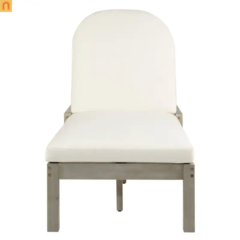 Outdoor Lounge Chair Acacia Wood Gray Arched Back 5 Position 78.2in