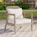 Outdoor Club Chair Acacia Wood Light Brown Deep Seat 400 LB 28.5in