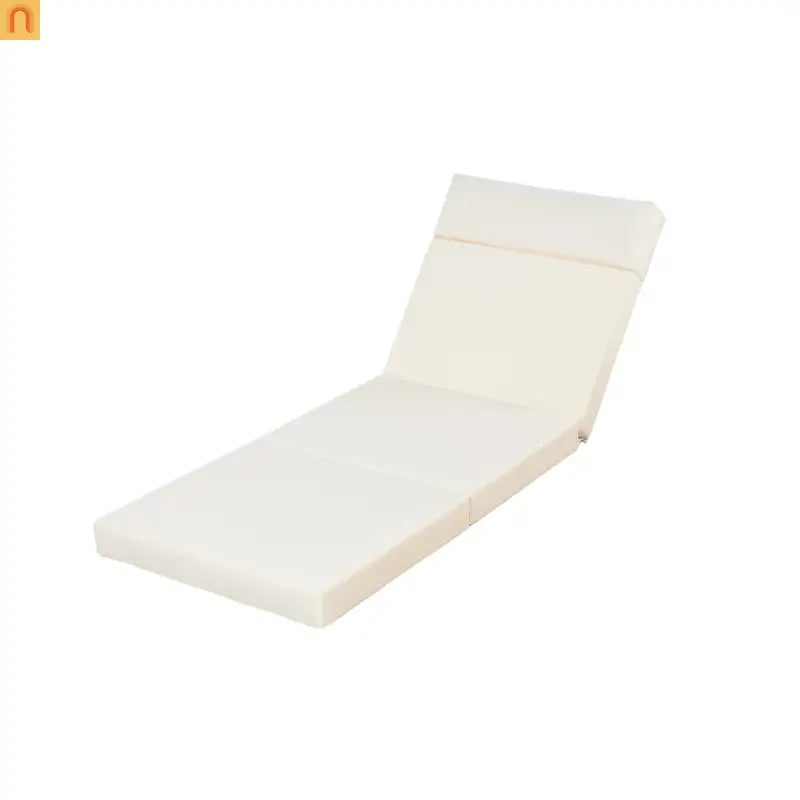 Chaise Lounge Acacia Wood Teak Beige Cushion Foldable 300 LB 79.6in