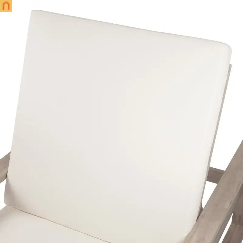 Chaise Lounge Acacia Wood Gray Beige Cushion 5 Position 400 LB
