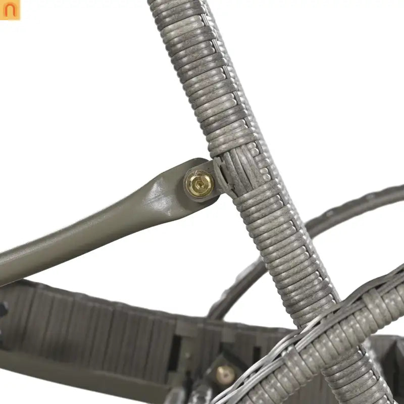 Chaise Lounge Wicker Steel Gray Wave Design Pull-Out Table 5 Position Set 2