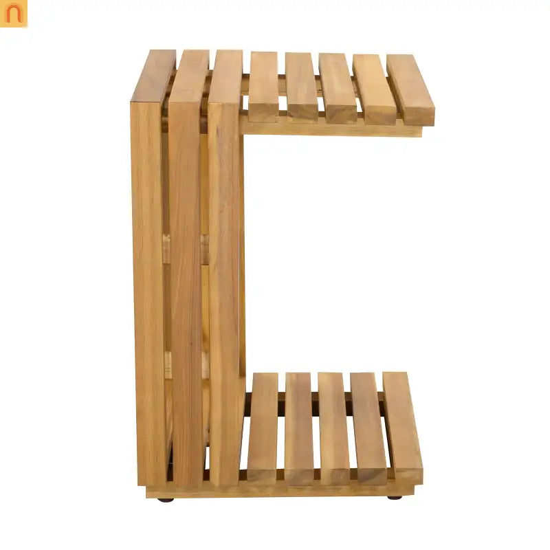 Outdoor Chat Set Acacia Wood Natural Beige Cushions 3 Piece