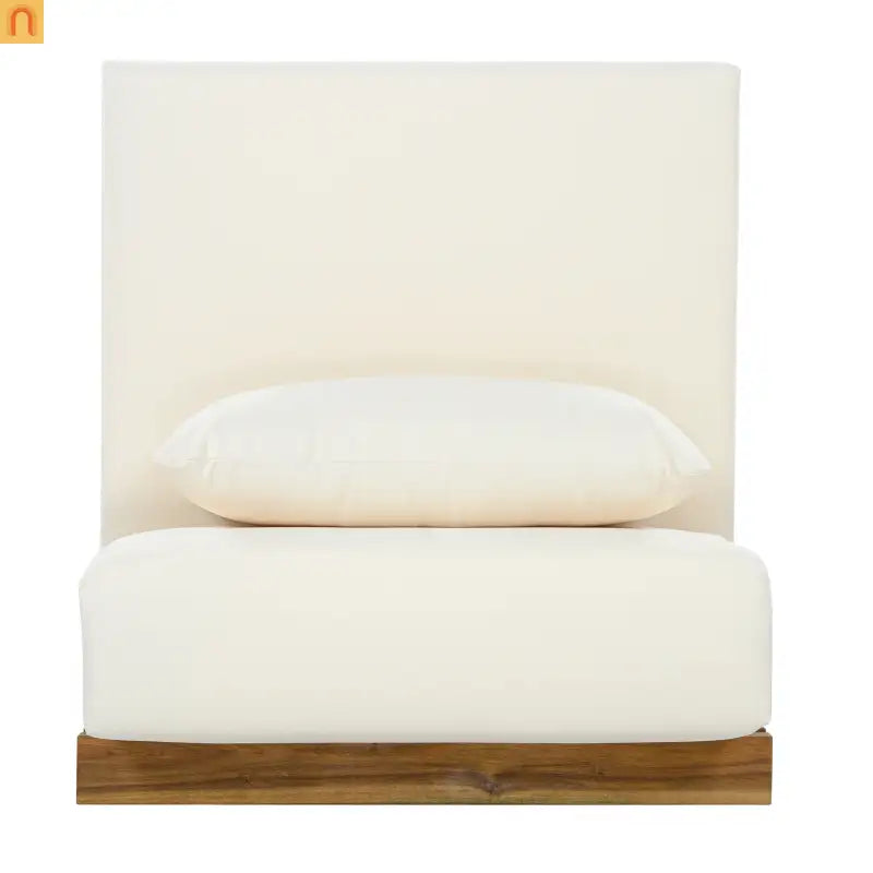 Outdoor Chat Set Acacia Wood Natural Beige Cushions 3 Piece