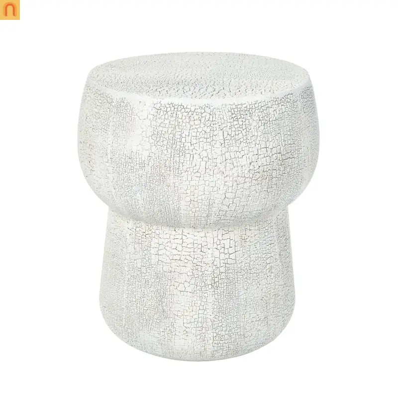Outdoor Side Table MGO Cement Double Barrel Gray Weatherproof 21 LB