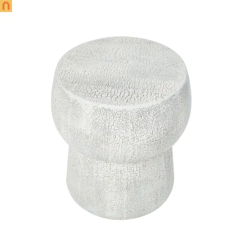 Outdoor Side Table MGO Cement Double Barrel Gray Weatherproof 21 LB