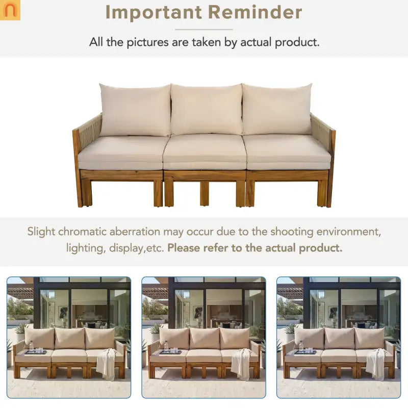 Outdoor Daybed Sofa Bed Acacia Wood Natural Brown Convertible Rope