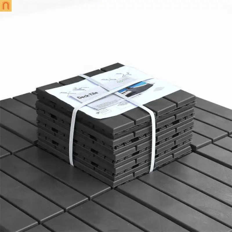 Outdoor Deck Tiles Interlocking Plastic Dark Gray 12x12