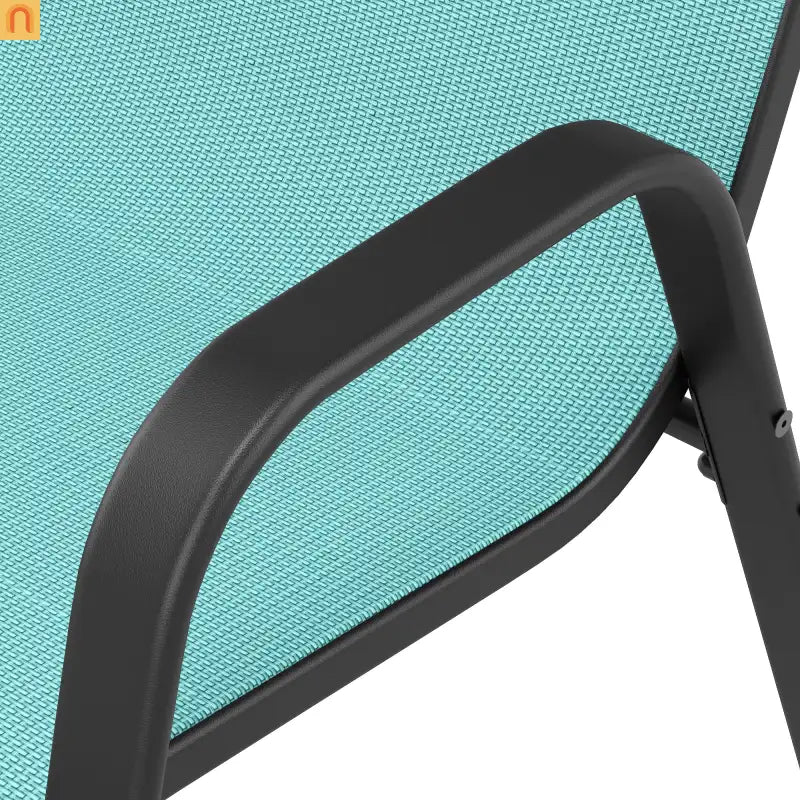 Outdoor Dining Chair Metal Sky Blue Ergonomic Set of 6 350 LB