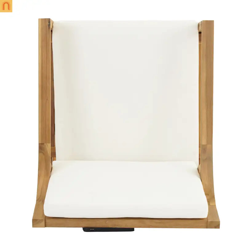 Outdoor Dining Set Acacia Wood Light Teak Beige Cushions 5 Piece Seats 4