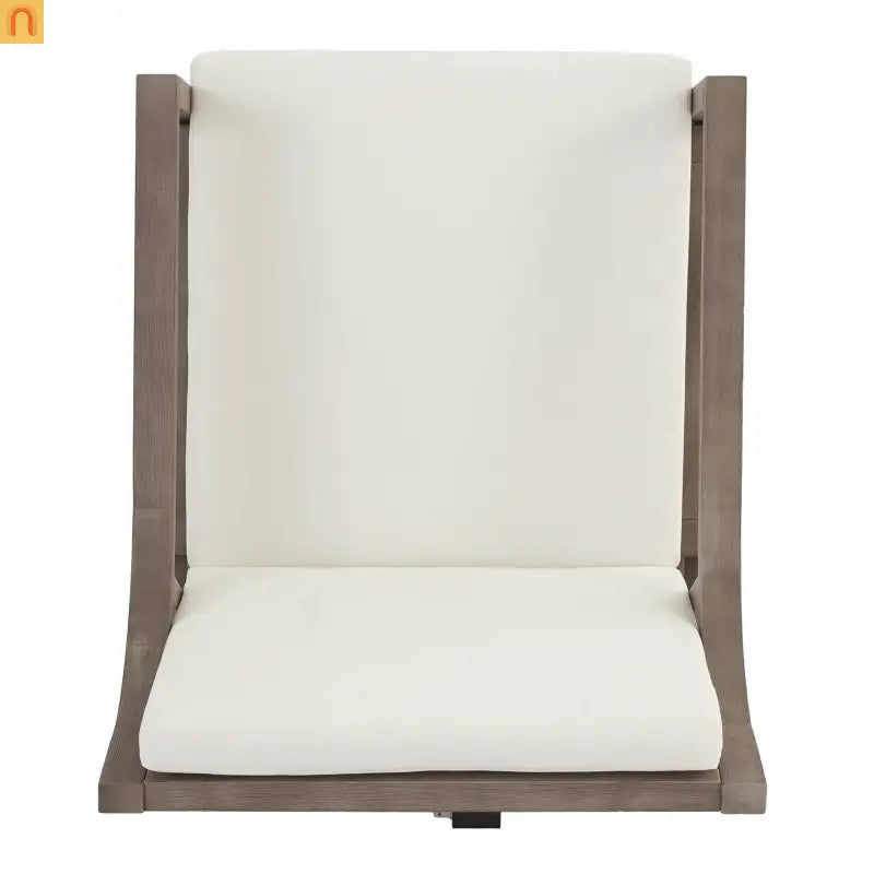 Outdoor Dining Set Acacia Wood Beige Cushions 5 Piece Umbrella Hole