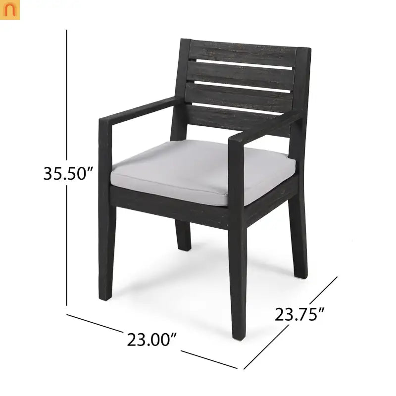 Outdoor Dining Set Acacia Wood Expandable 7 Piece Two-Tone Gray
