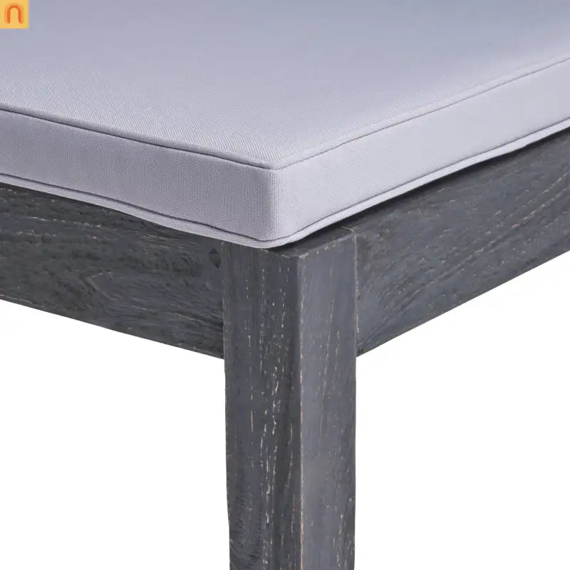 Outdoor Dining Set Acacia Wood Expandable 7 Piece Two-Tone Gray