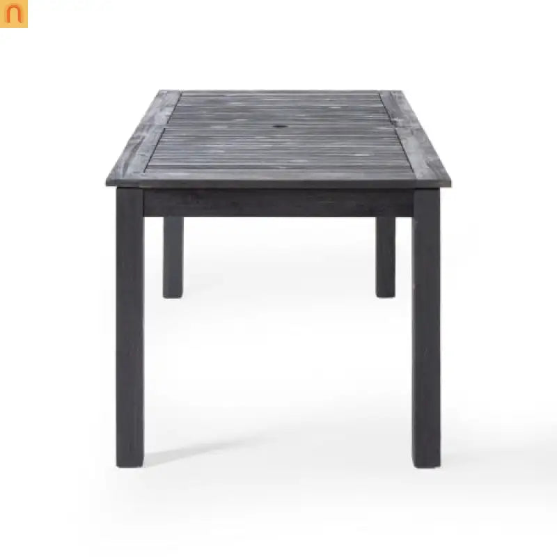 Outdoor Dining Set Acacia Wood Expandable 7 Piece Two-Tone Gray