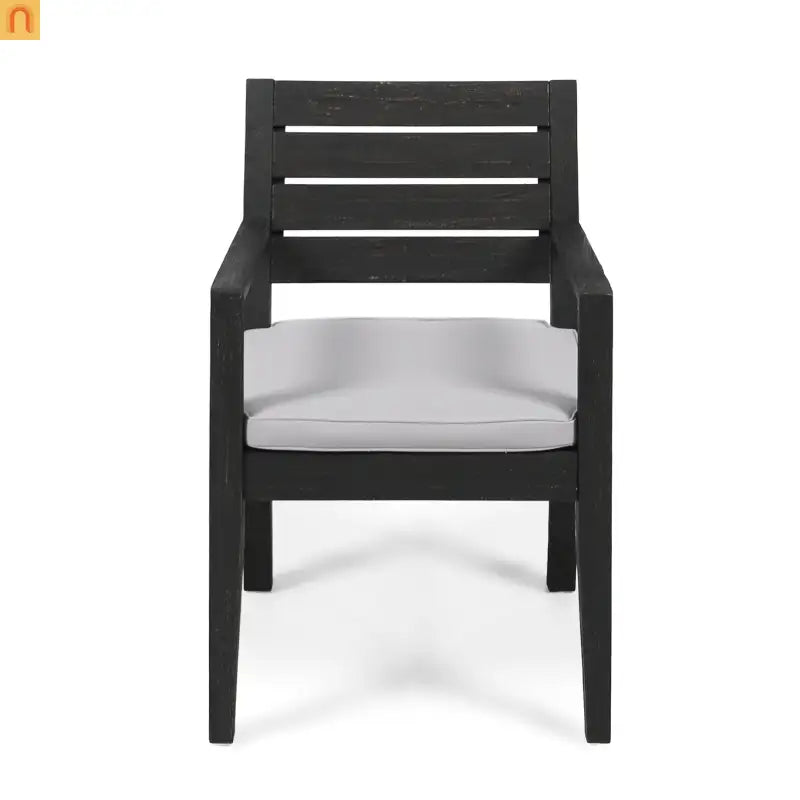 Outdoor Dining Set Acacia Wood Expandable 7 Piece Two-Tone Gray