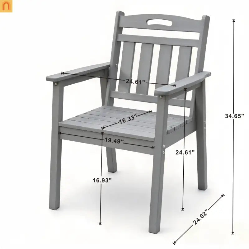 Outdoor Dining Set HDPE Gray Square Umbrella Hole 5 Piece Seats 4