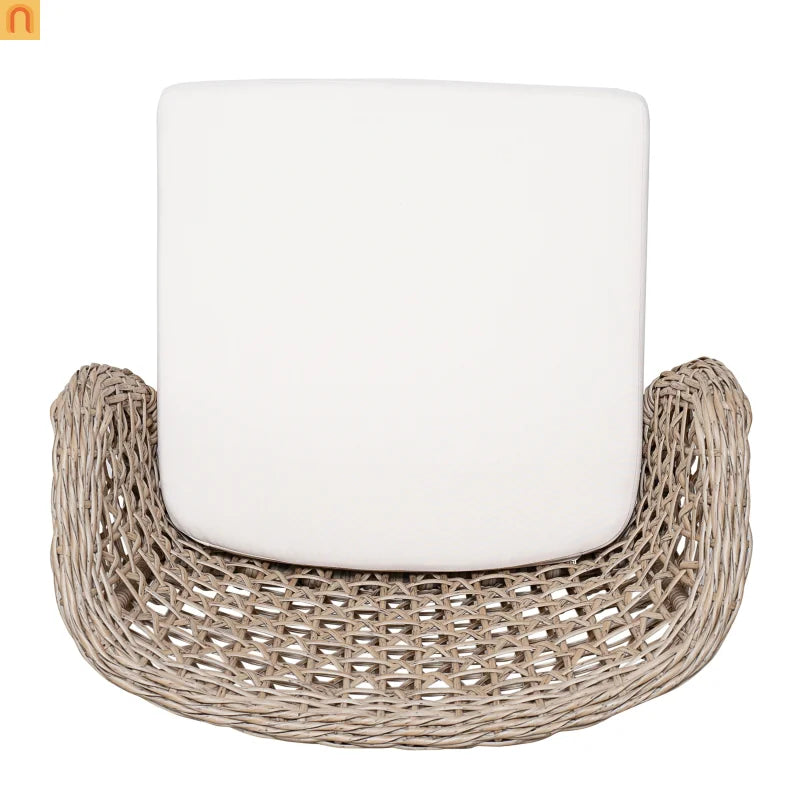 Outdoor Bistro Set Acacia Wood Wicker Chair Teak Beige Cushion 3 Piece