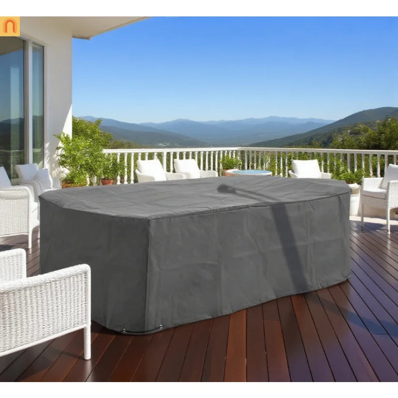 Outdoor Sectional Cover Oxford Fabric Gray Waterproof 96 x 65 x 26 In
