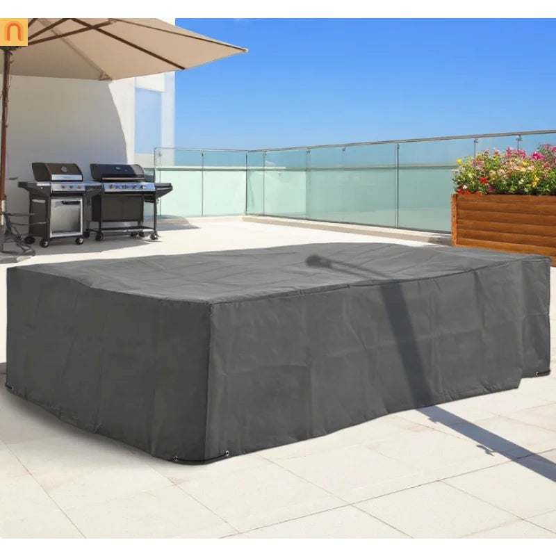 Outdoor Sectional Cover Oxford Fabric Gray Waterproof 96 x 65 x 26 In