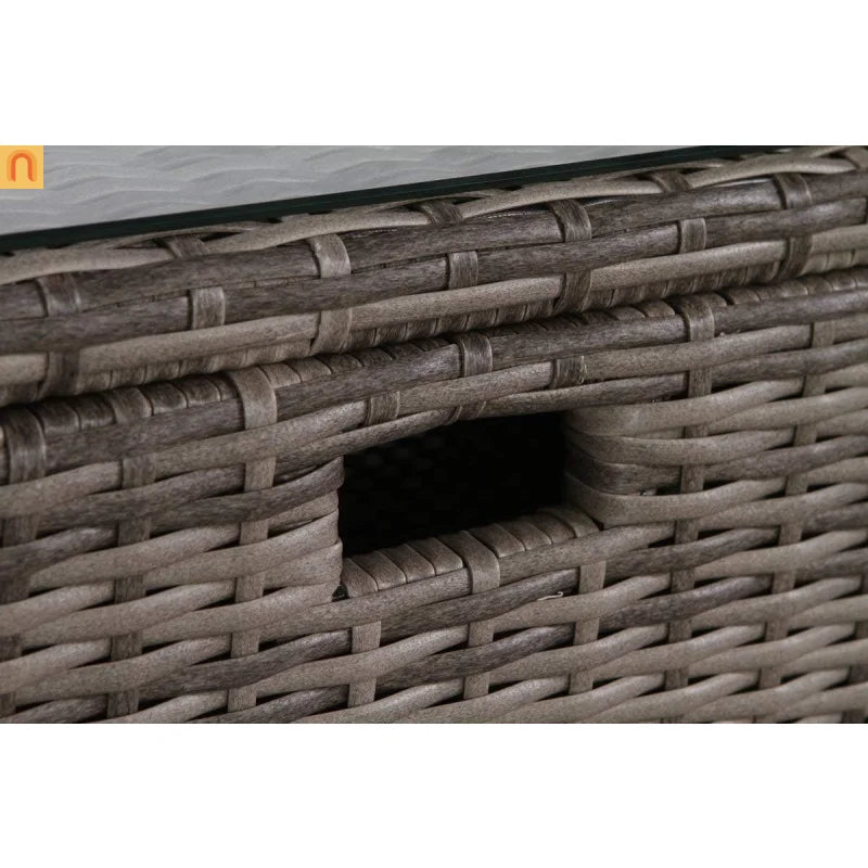 Outdoor Coffee Table Wicker Gray 40 x 22 x 13 In Fully Assembled