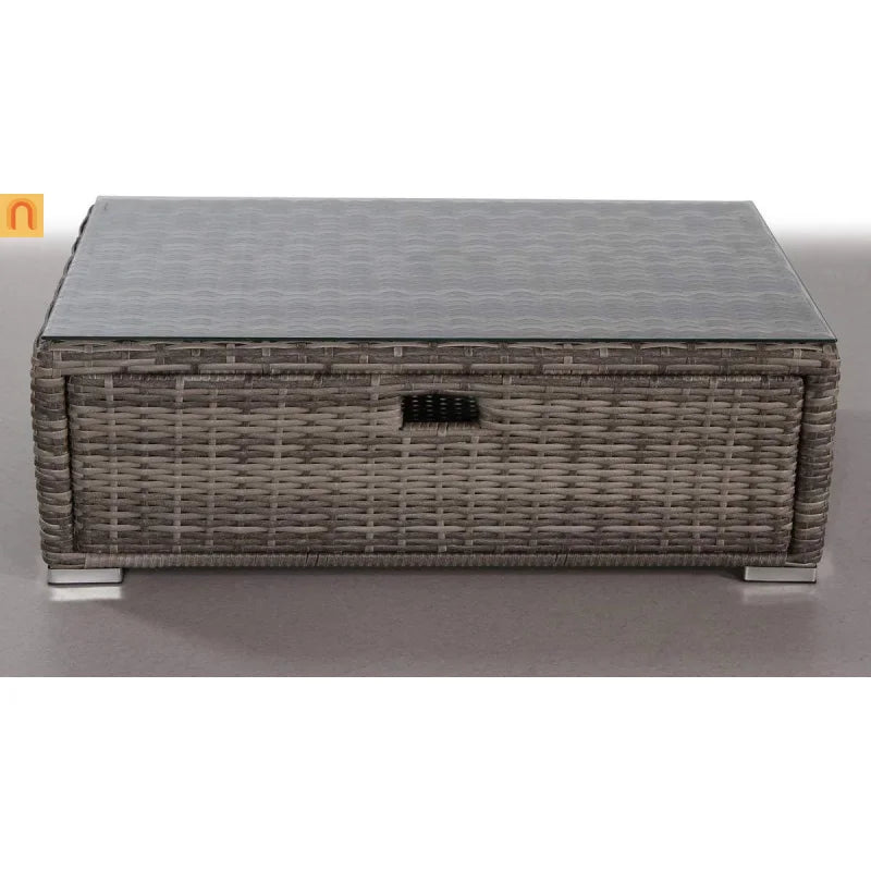 Outdoor Coffee Table Wicker Gray 40 x 22 x 13 In Fully Assembled