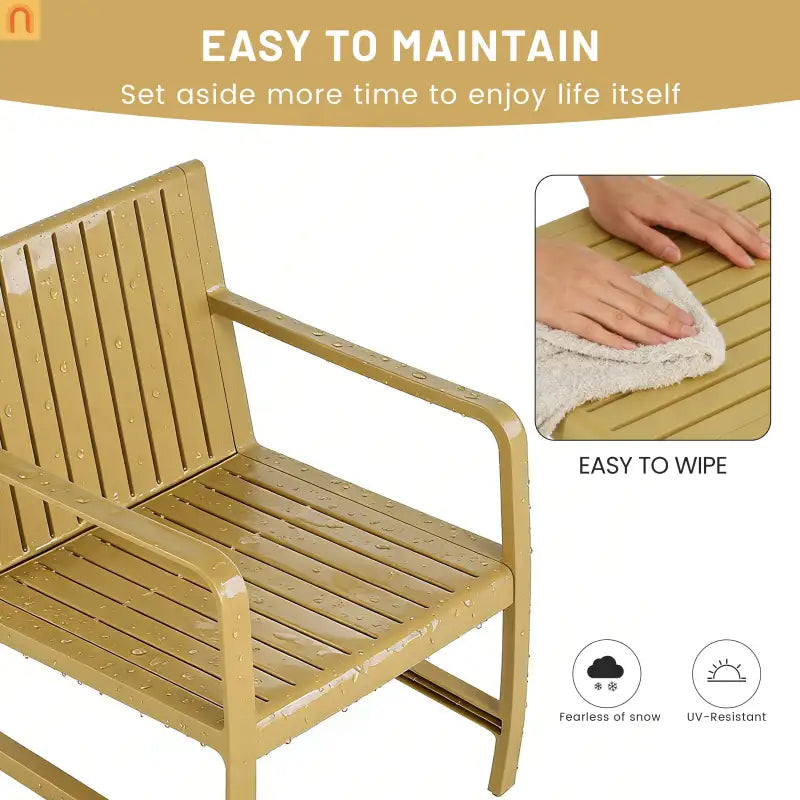 Outdoor Patio Set Polypropylene Yellow UV-Resistant 300 lb Cap