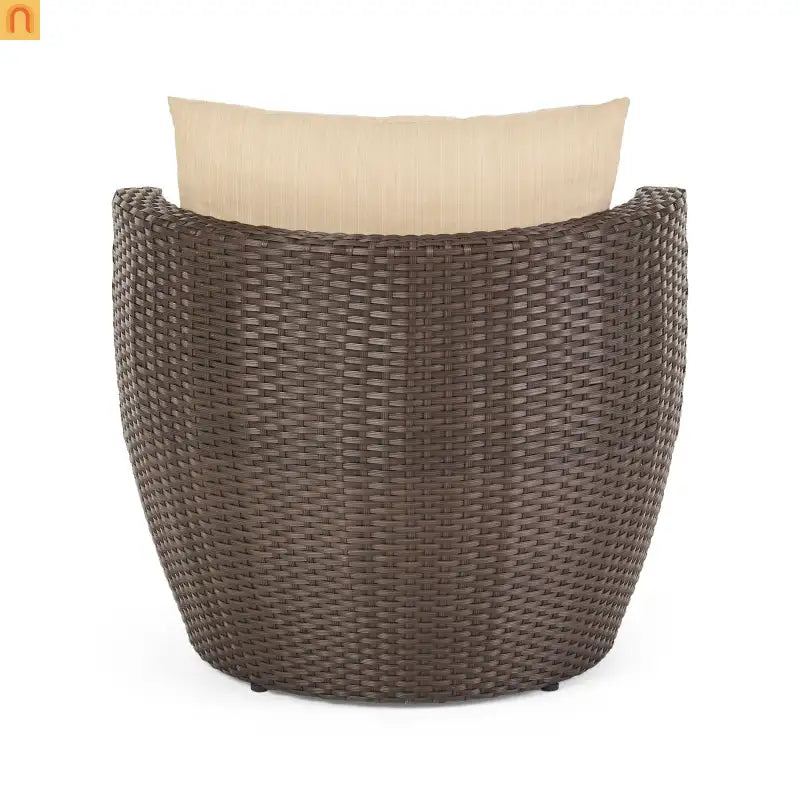 Outdoor Chat Set Wicker Brown Aluminum 3-Piece No Assembly