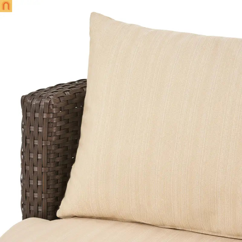 Outdoor Chat Set Wicker Brown Aluminum 3-Piece No Assembly